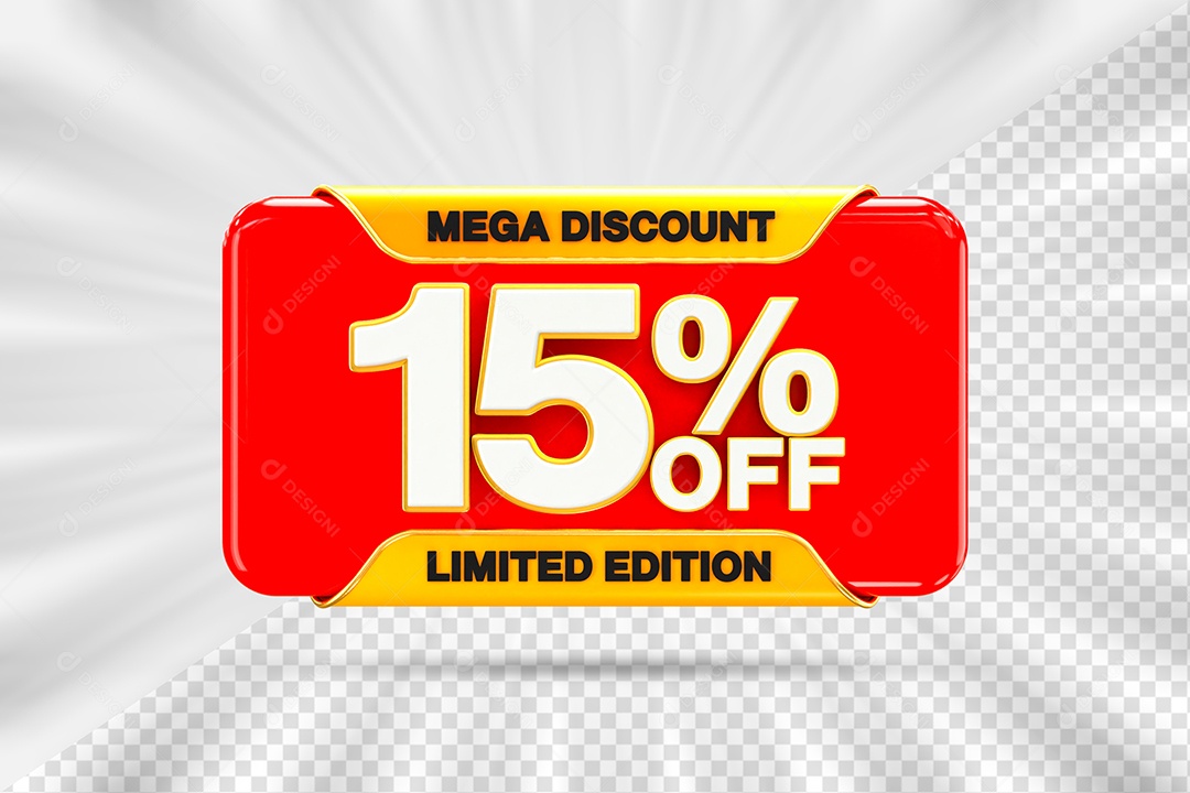 Elemento Tag 15% OFF para Composição PSD