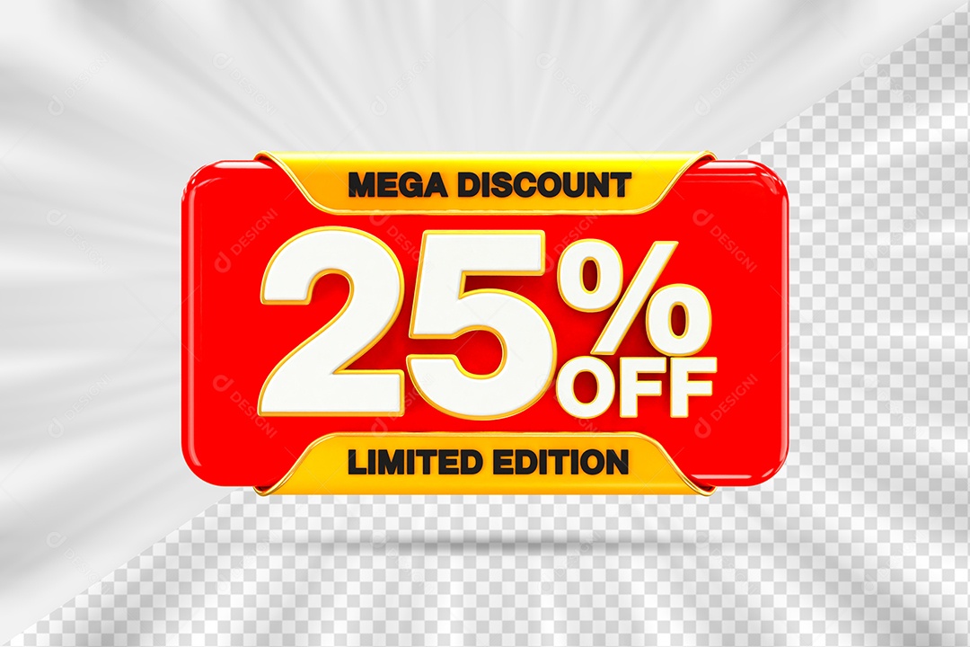 Elemento Tag 25% OFF para Composição PSD