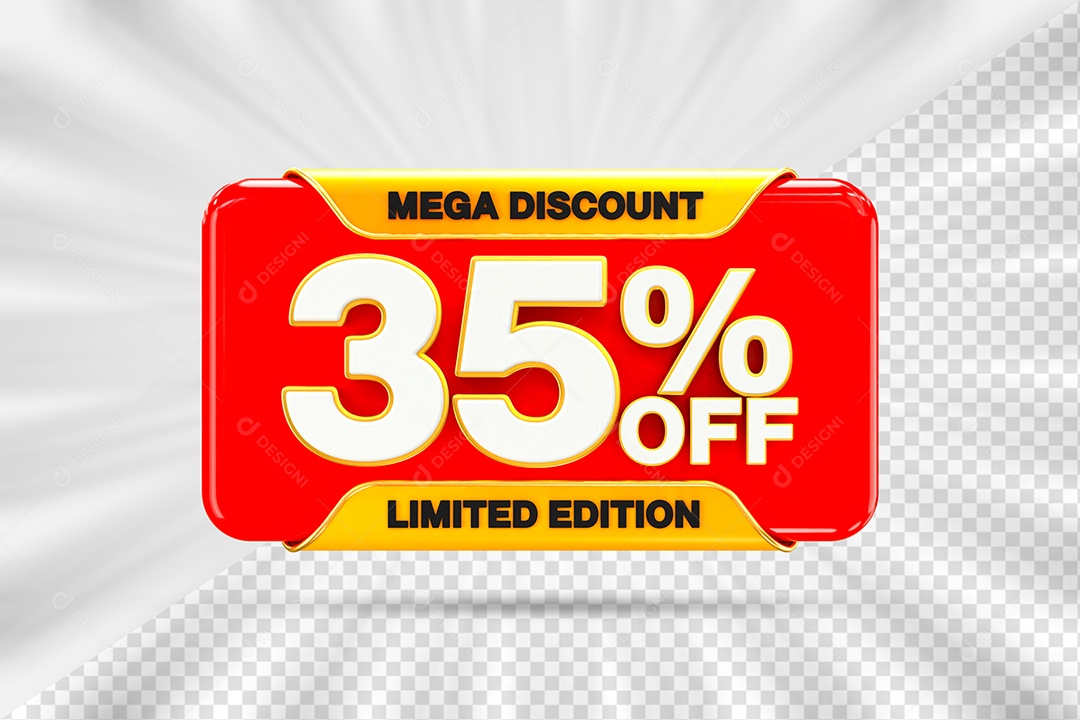Elemento Tag 35% OFF para Composição PSD