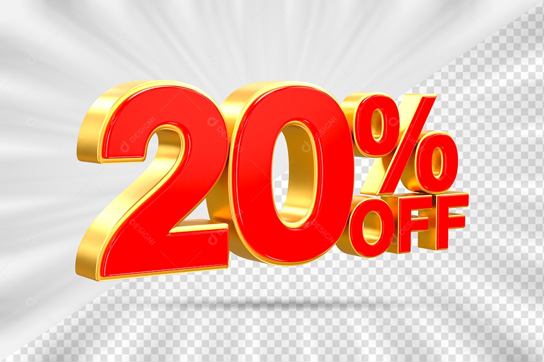 Elemento Número 20% OFF para Composição PSD