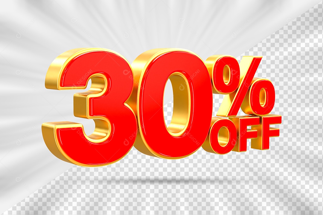 Elemento Número 30% OFF para Composição PSD