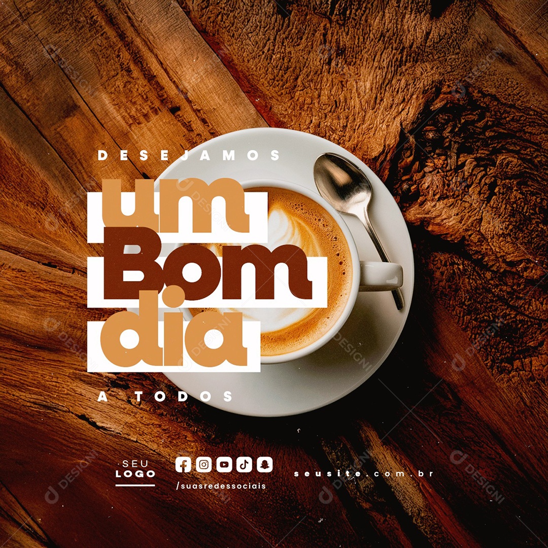 Frase Motivacional Desejamos Bom Dia A Todos Social Media PSD Editável