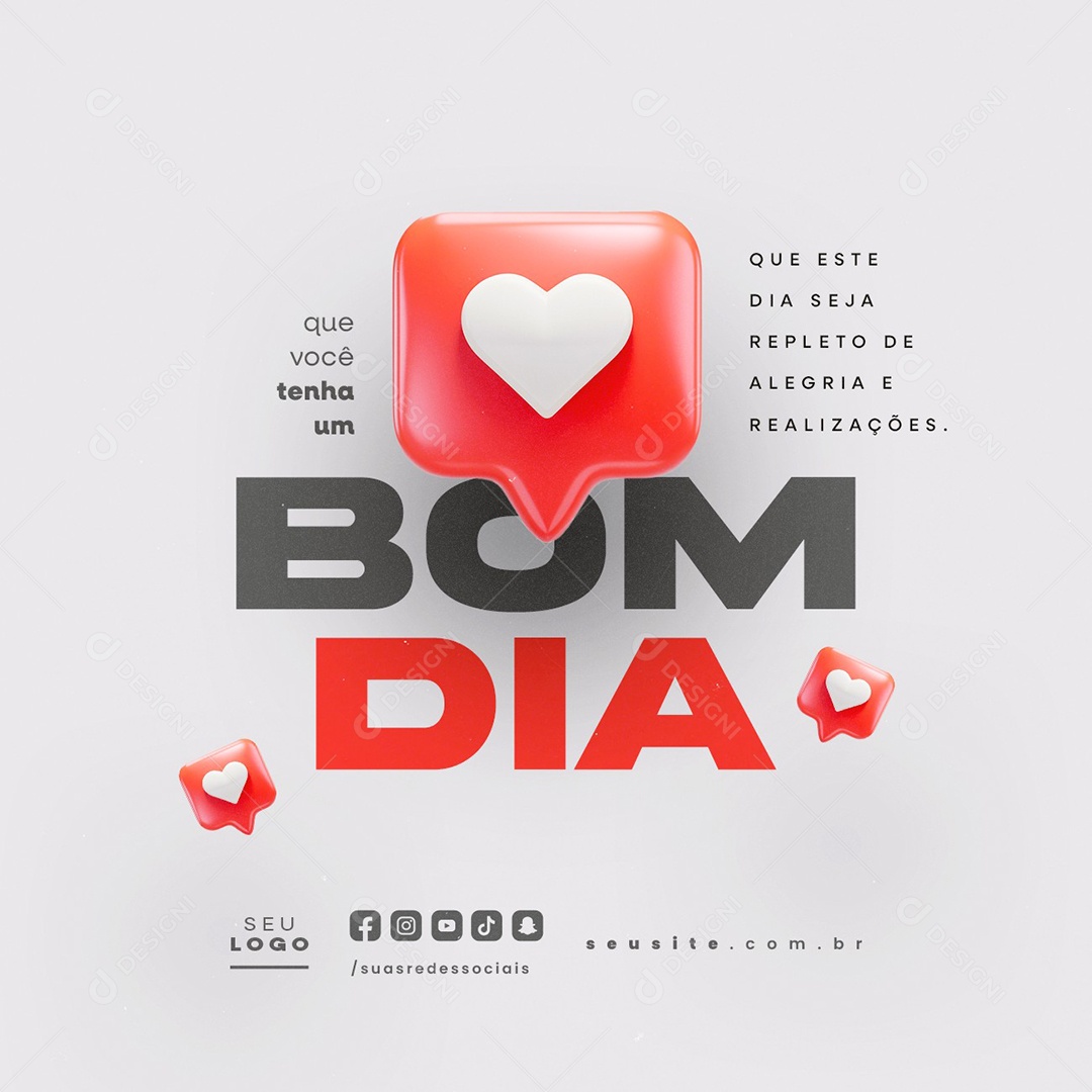 Frase Motivacional Que Você Tenha um Bom Dia Social Media PSD Editável