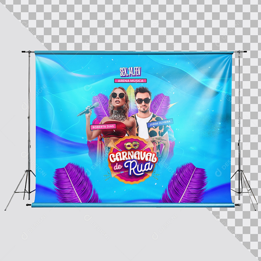 Mockup Backdrop para Fotofrafia Carnaval PSD Editável