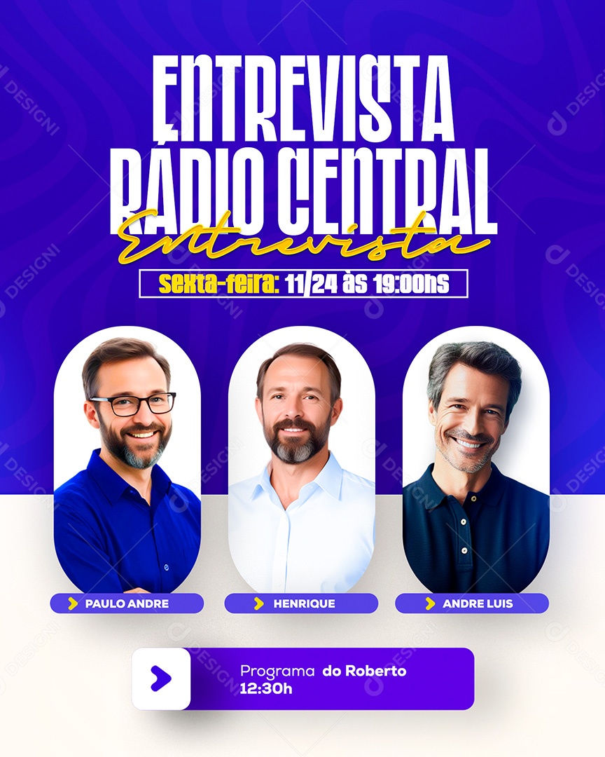 Entrevista Radio Central Social Media PSD Editável