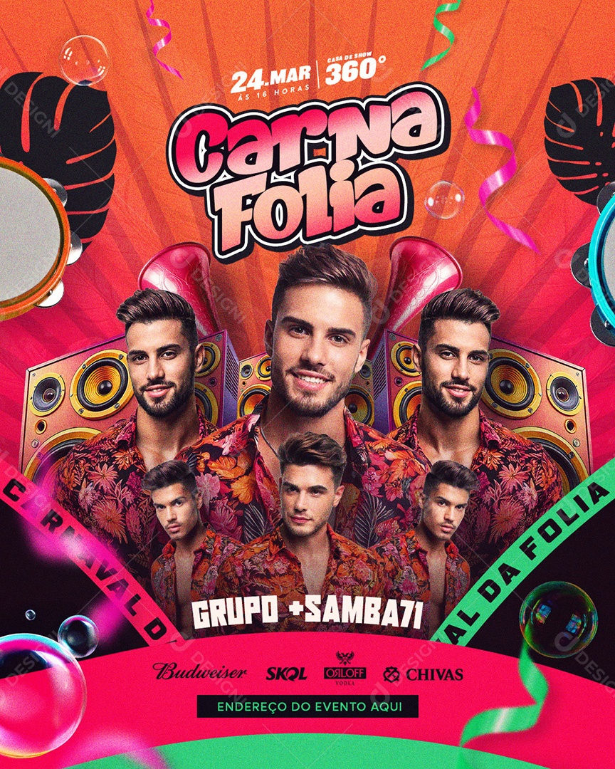 Foyer Carnafolia Social Media Feed PSD Editável