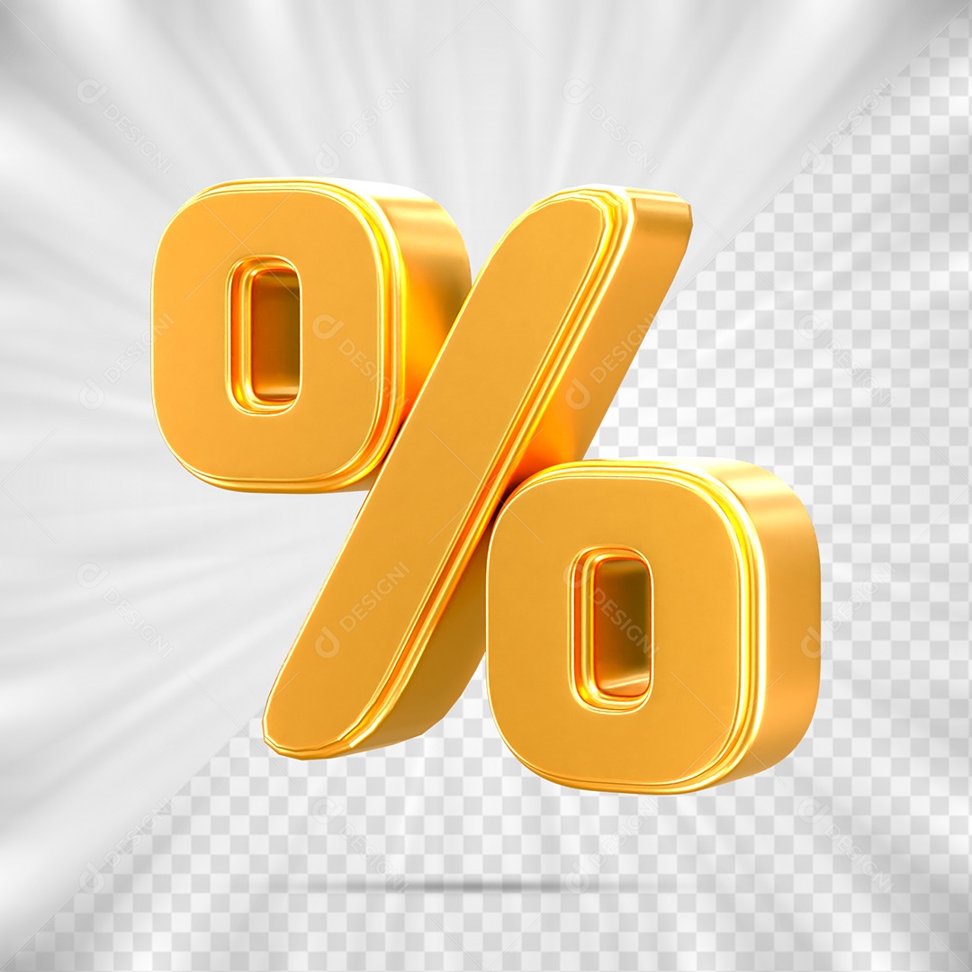 Porcentagem de Desconto % Elemento 3D para Composição PSD