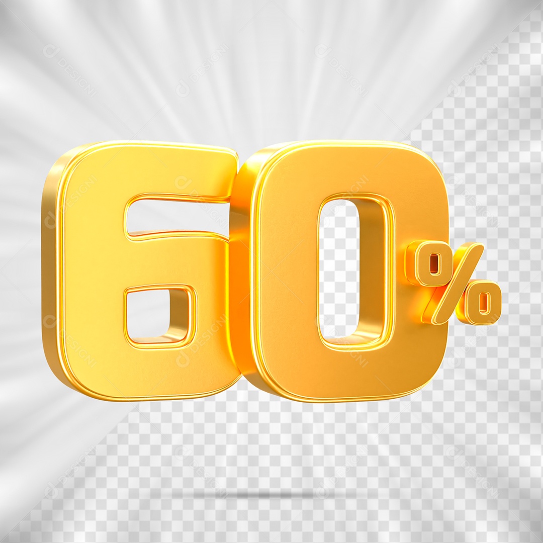 Número de Porcentagem 60% Elemento 3D para Composição PSD