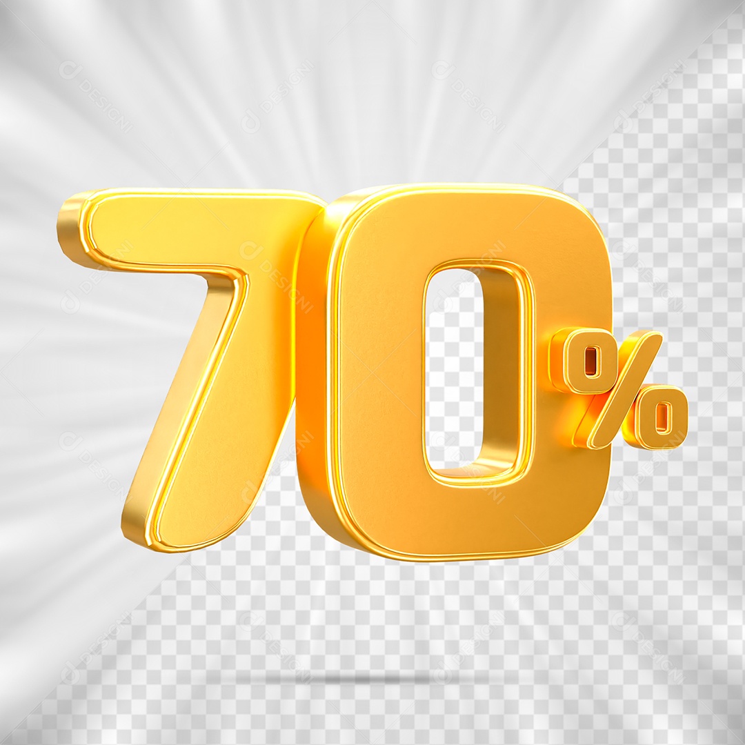 Número de Porcentagem 70% Elemento 3D para Composição PSD