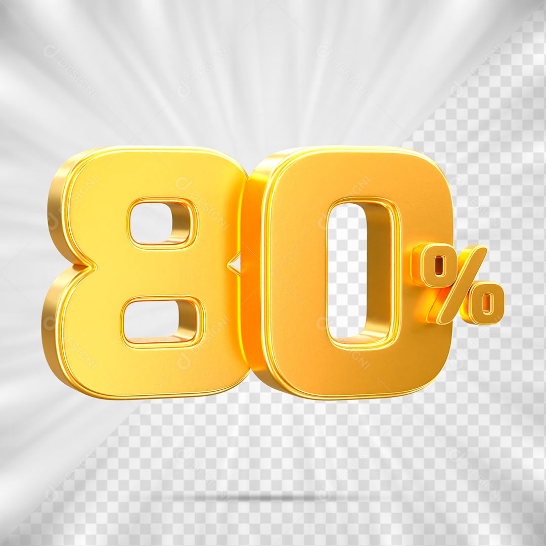 Número de Porcentagem 80% Elemento 3D para Composição PSD