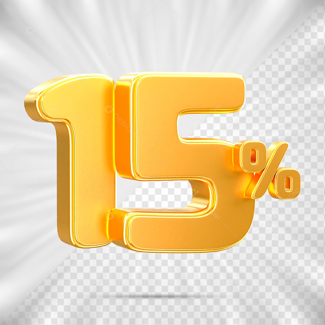 Número de Porcentagem 15% Elemento 3D para Composição PSD