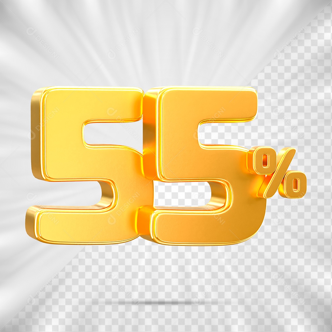 Número de Porcentagem 55% Elemento 3D para Composição PSD