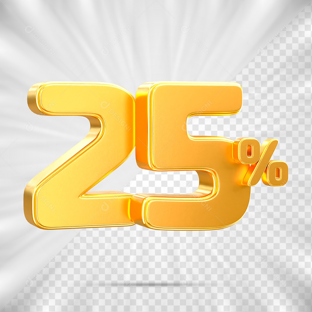 Número de Porcentagem 25% Elemento 3D para Composição PSD