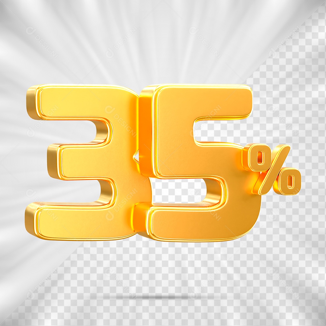 Número de Porcentagem 35% Elemento 3D para Composição PSD