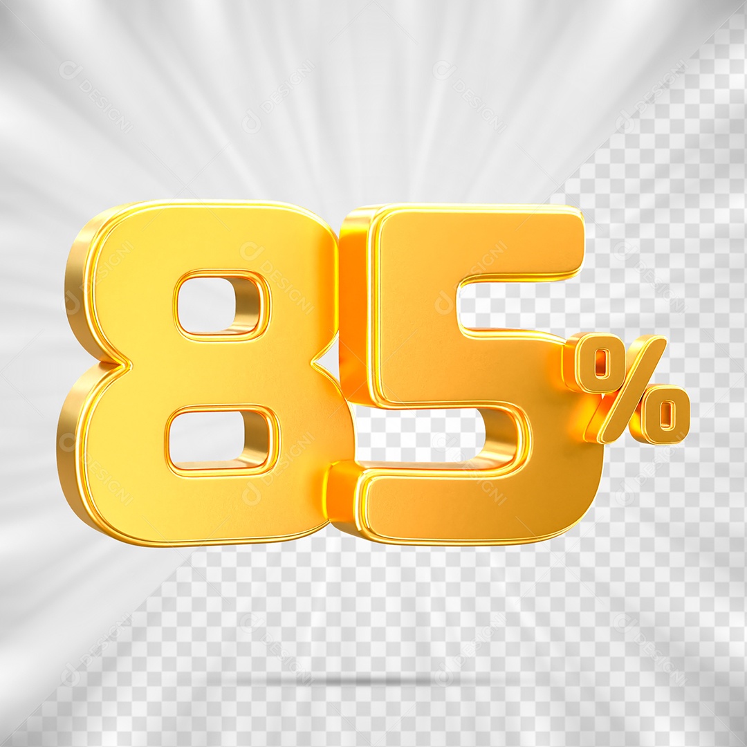 Número de Desconto 85% Off Elemento 3D para Composição PSD