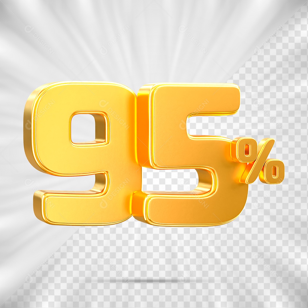 Número de Desconto 95% Off Elemento 3D para Composição PSD