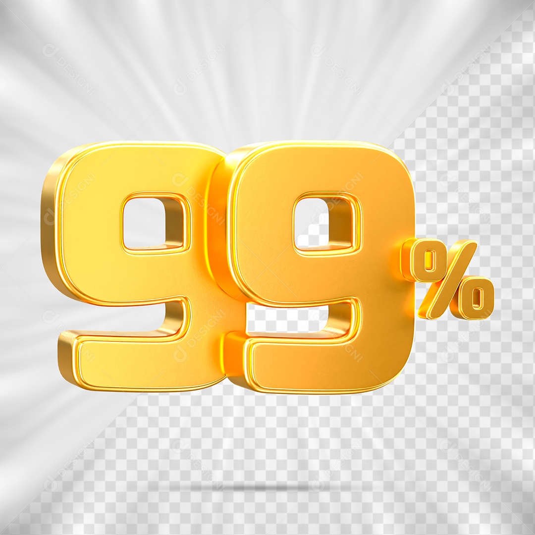 Número de Desconto 99% Off Elemento 3D para Composição PSD