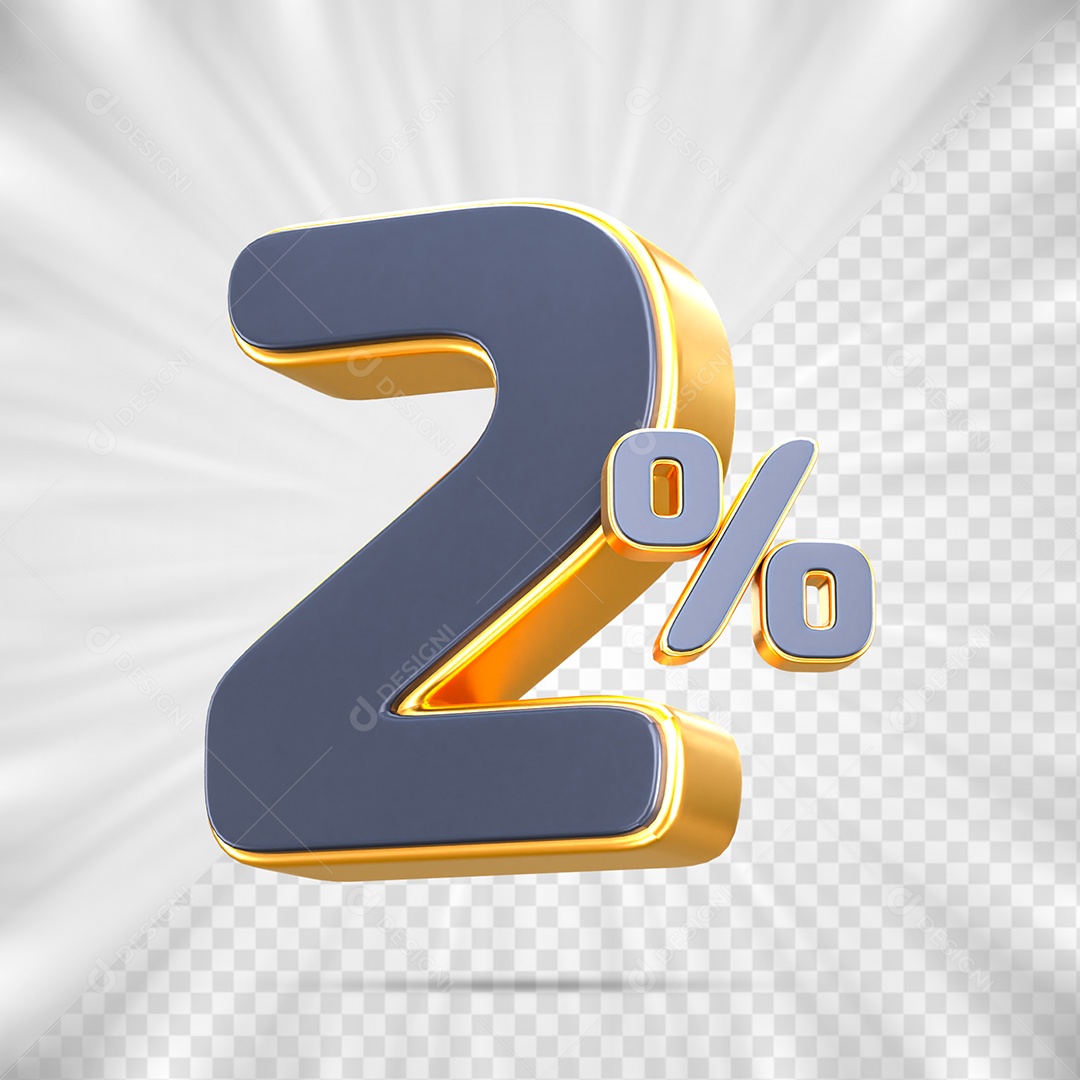Número de Porcentagem 2% Elemento 3D para Composição PSD