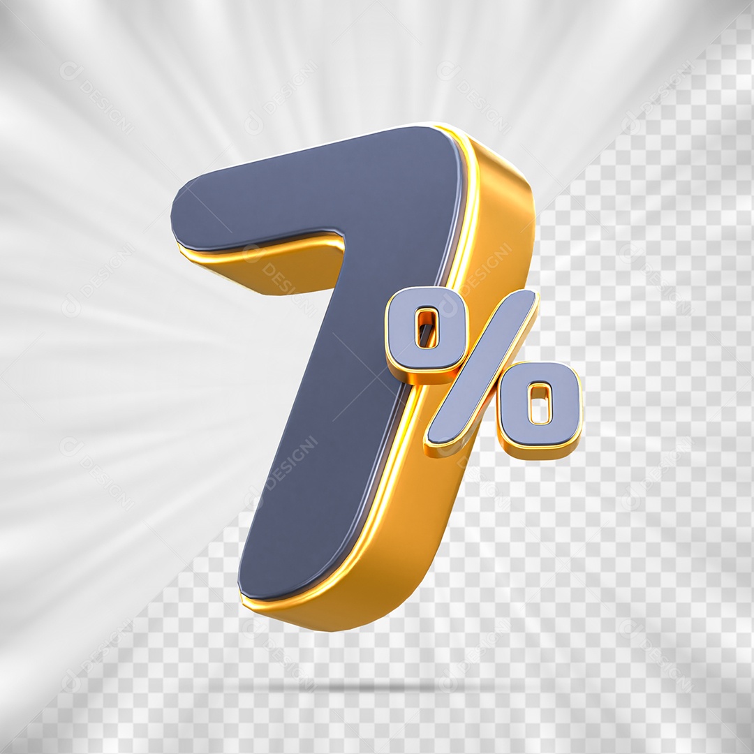 Número de Porcentagem 7% Elemento 3D para Composição PSD