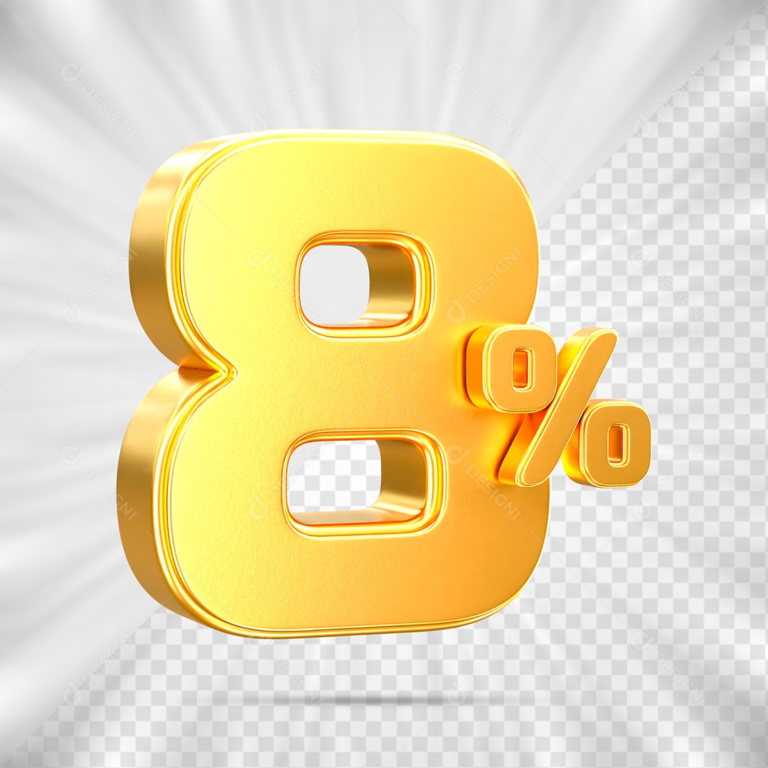 Número de Porcentagem 8% Elemento 3D para Composição PSD