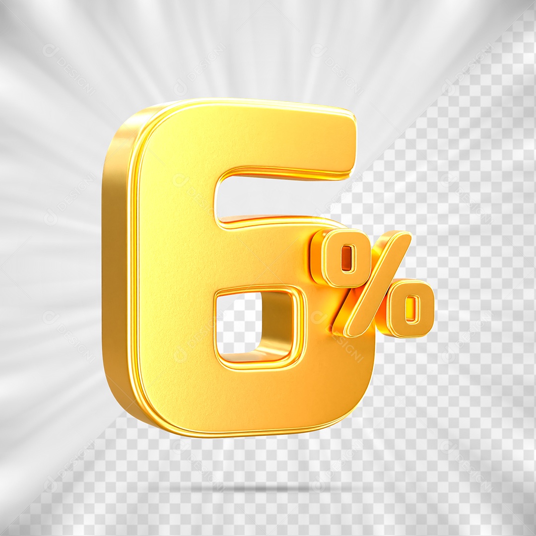Número de Porcentagem 6% Elemento 3D para Composição PSD