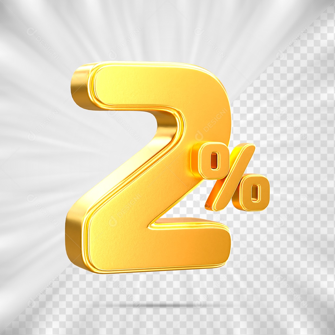 Número de Porcentagem 2% Elemento 3D para Composição PSD