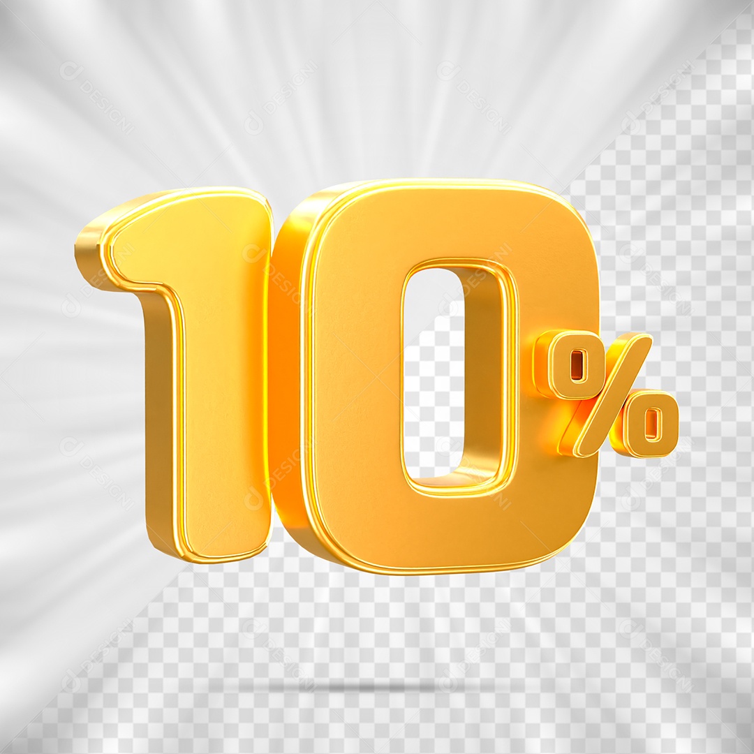 Elemento Número 10% OFF para Composição PSD