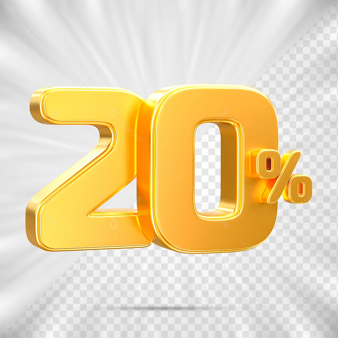Elemento Número 20% OFF para Composição PSD