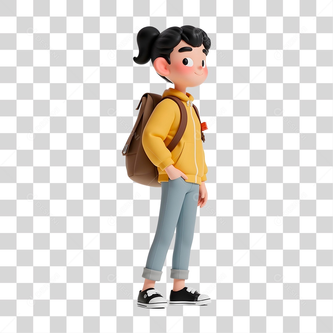Personagem Estudante PNG Transparente