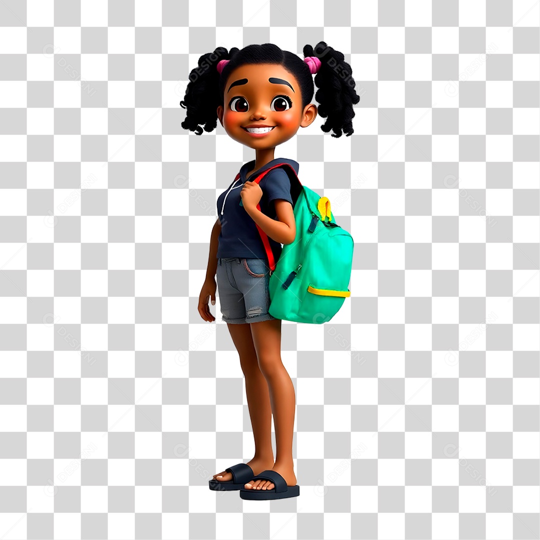 Personagem Menina Estudante PNG Transparente
