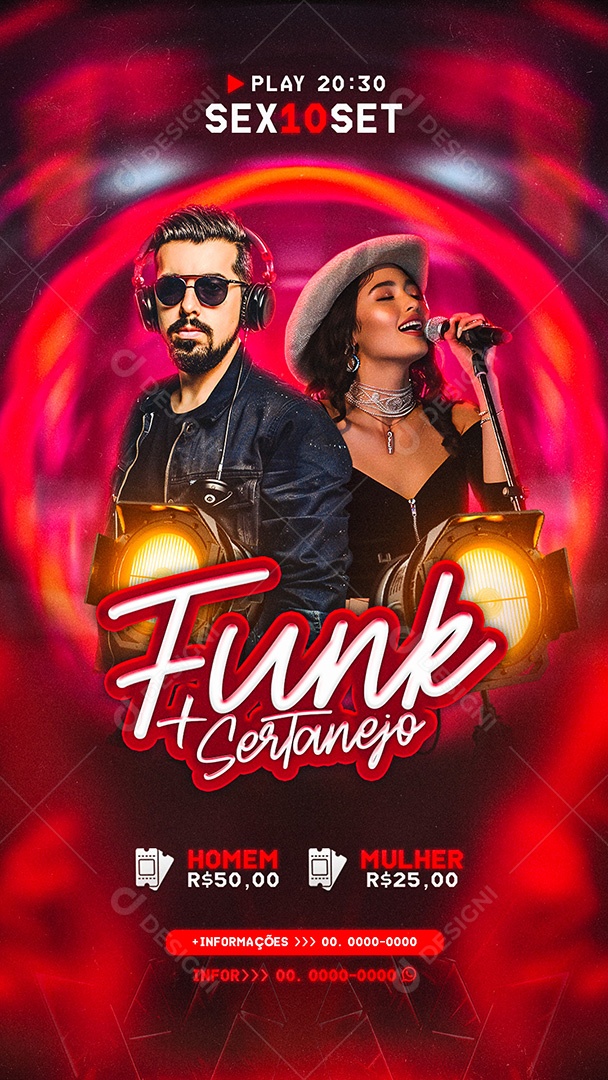 Story Flyer Funk Sertanejo Social Media PSD Editável