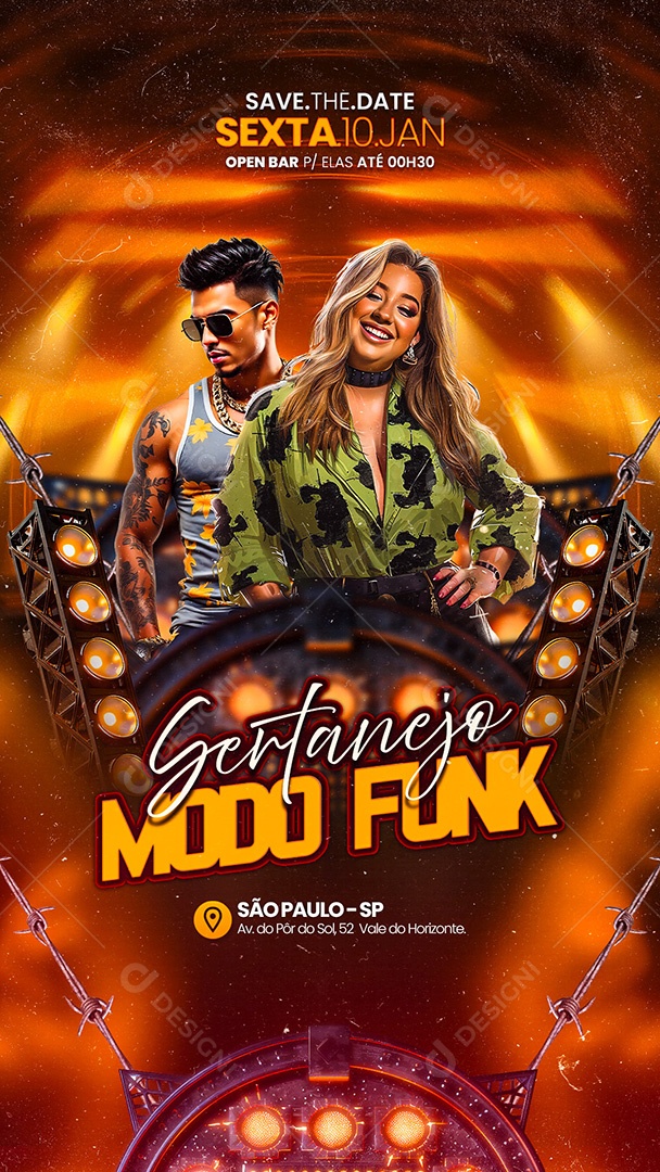 Story Flyer Sertanejo Funk Social Media PSD Editável