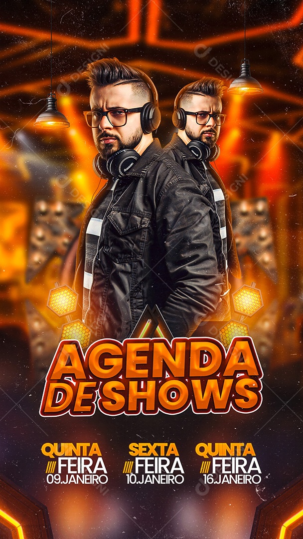 Story Flyer Agenda of Social Media PSD Shows Editable