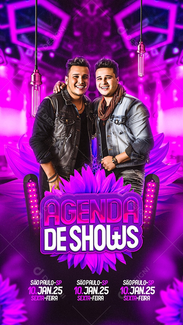 Story Flyer Agenda De Shows Social Media PSD Editável