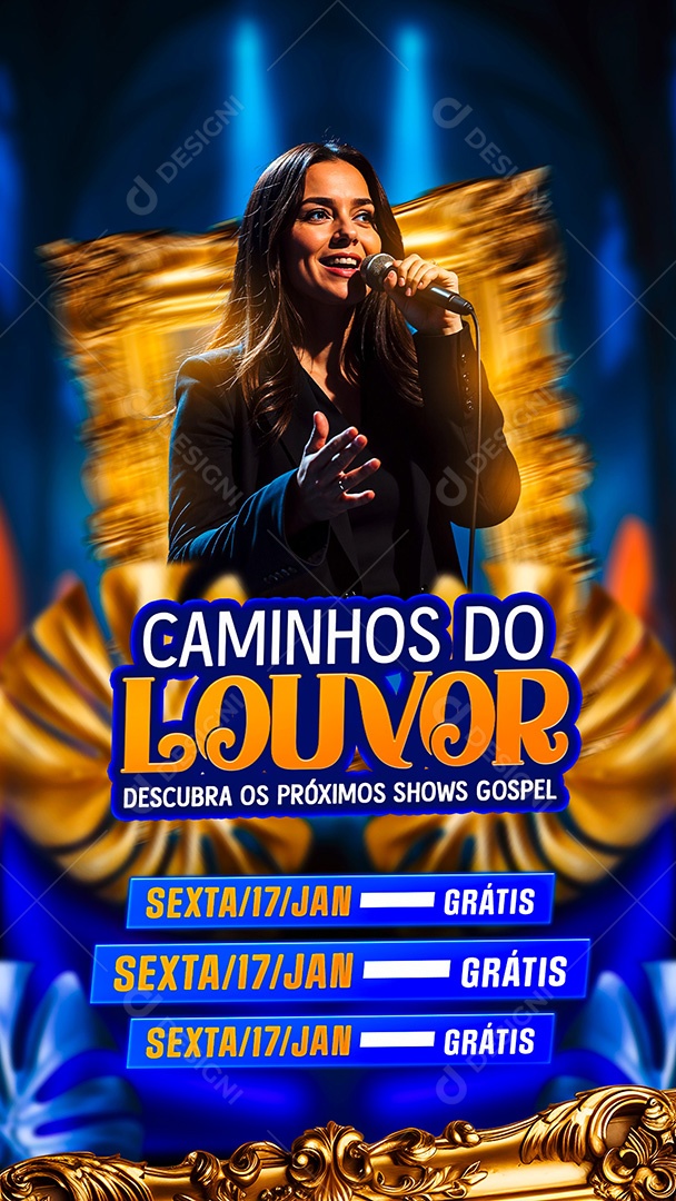 Story Flyer Gospel Caminhos Do Louvor Social Media PSD Editável