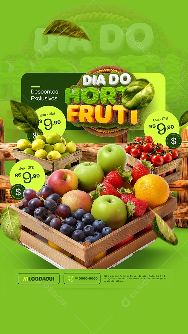Story Dia do Hortifruti Promoções Social Medi PSD Editável