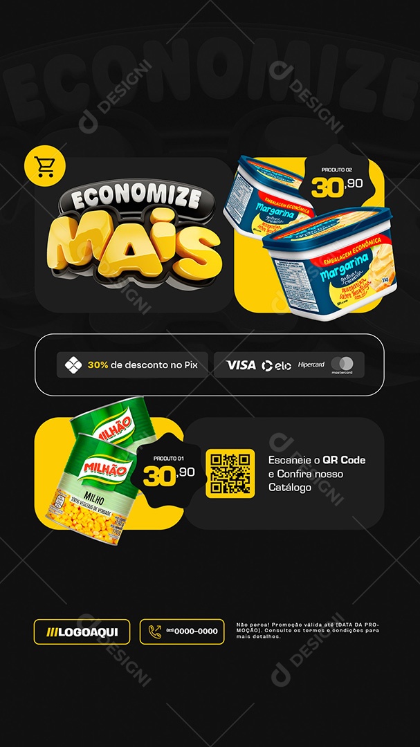 Story Economize Mais Promoção de Supermercado Social Media PSD Editável