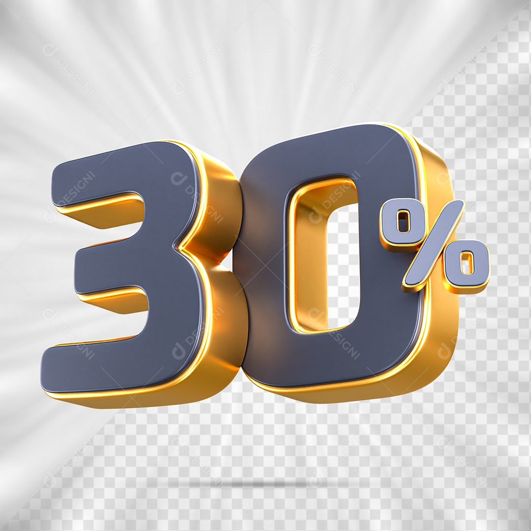 Número de Porcentagem 30% Elemento 3D para Composição PSD