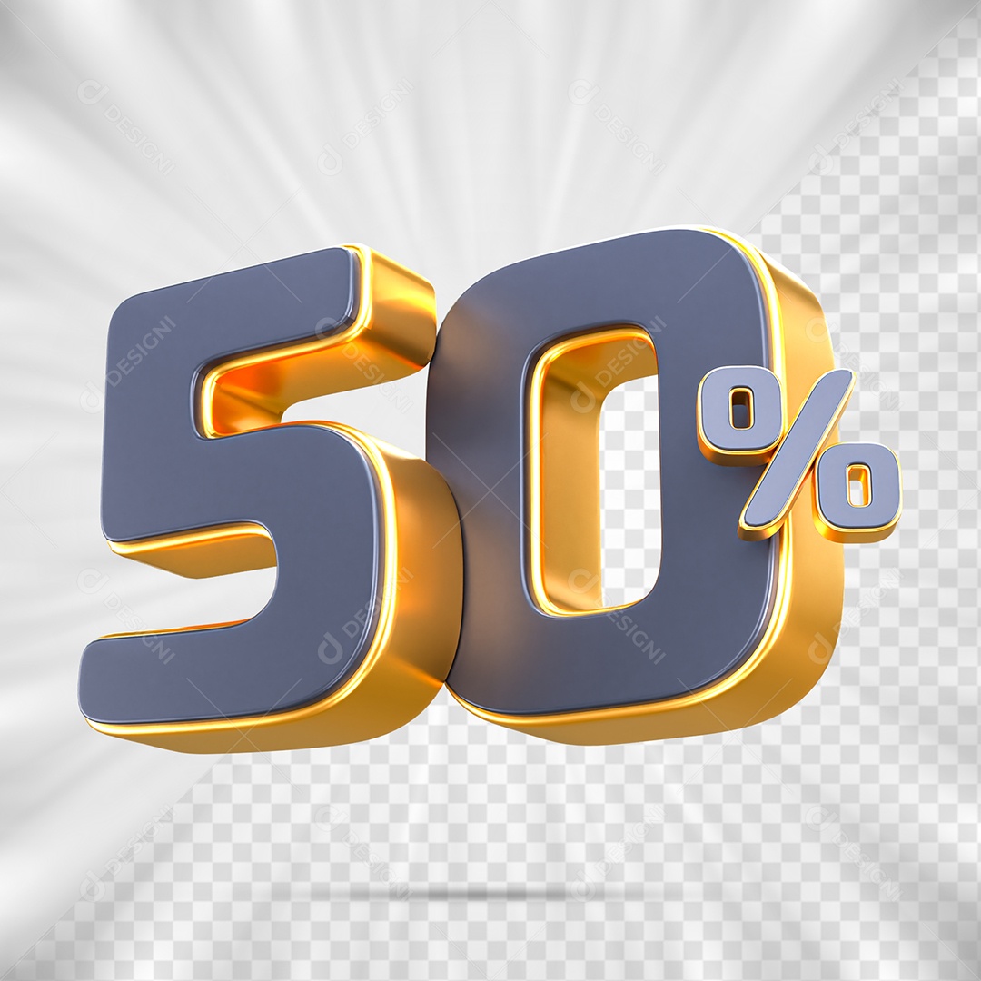 Número de Porcentagem 50% Elemento 3D para Composição PSD