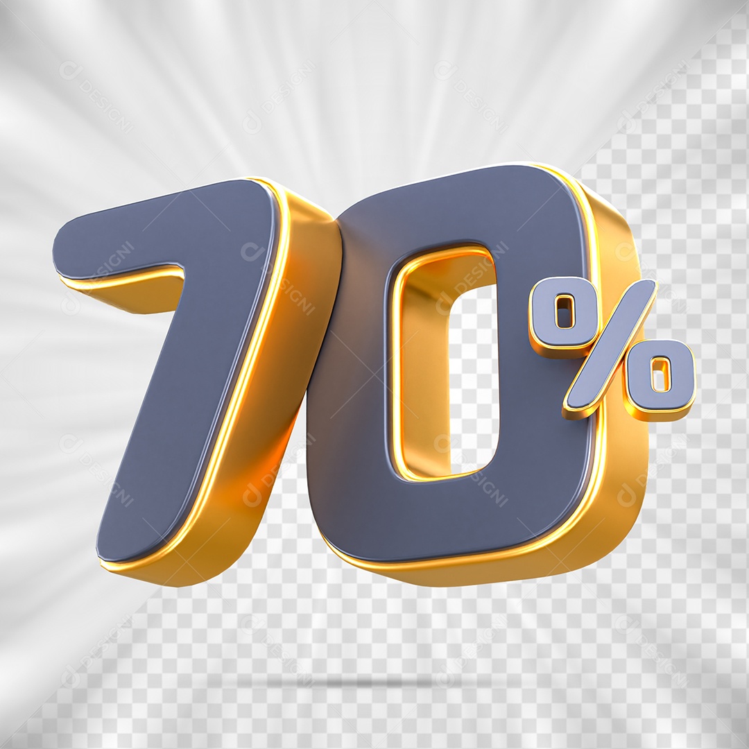 Número de Porcentagem 70% Elemento 3D para Composição PSD
