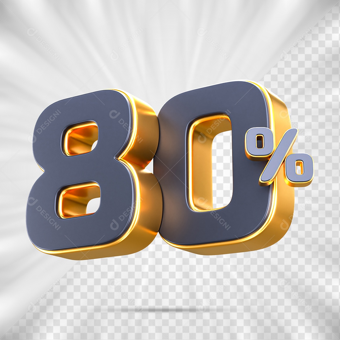 Número de Porcentagem 80% Elemento 3D para Composição PSD