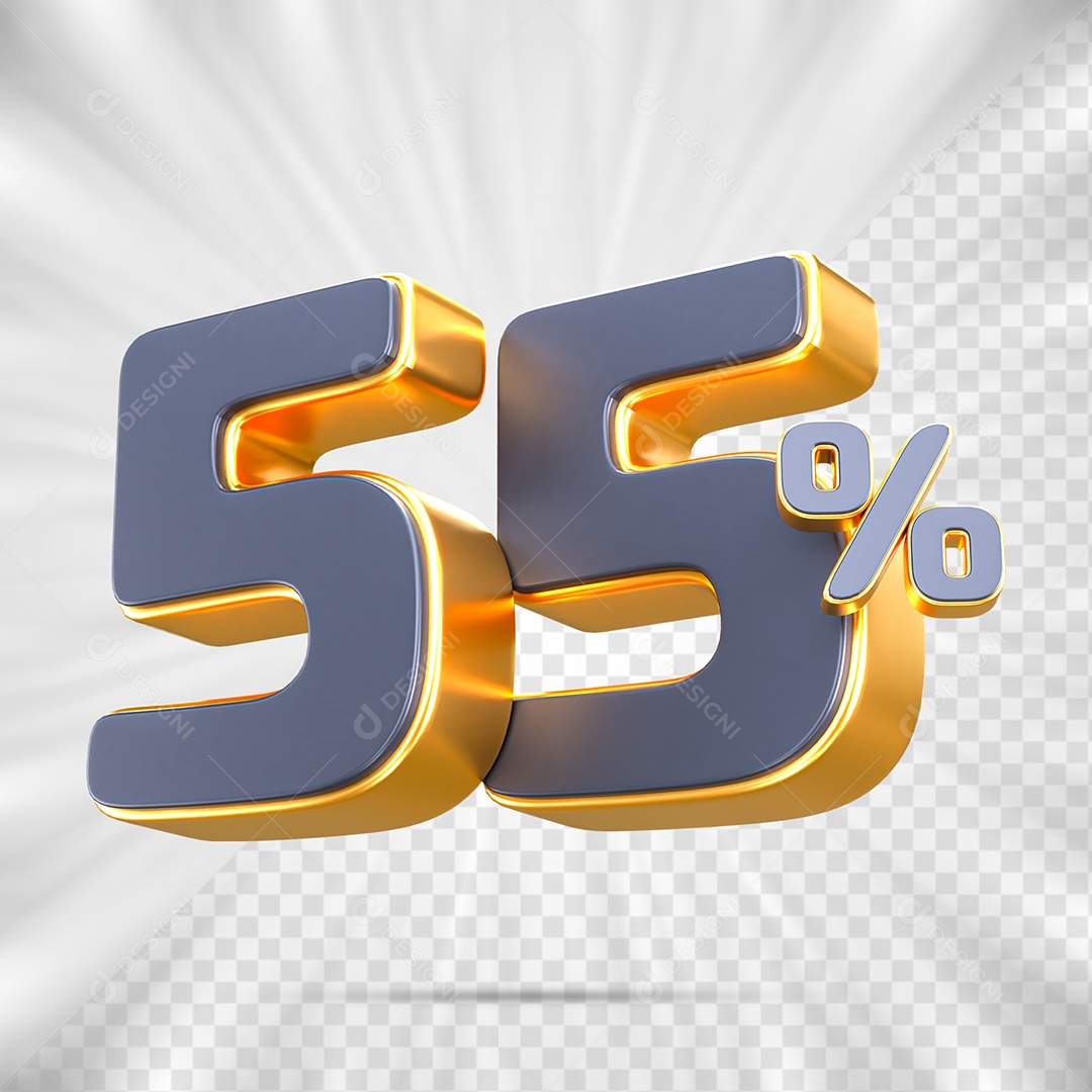 Número de Porcentagem 55% Elemento 3D para Composição PSD