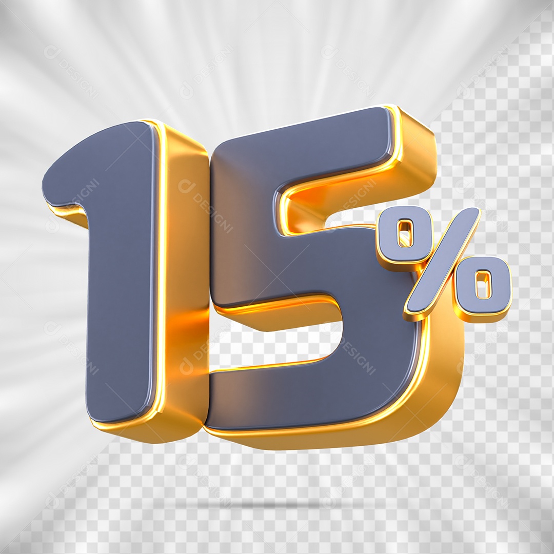 Número de Porcentagem 15% Elemento 3D para Composição PSD