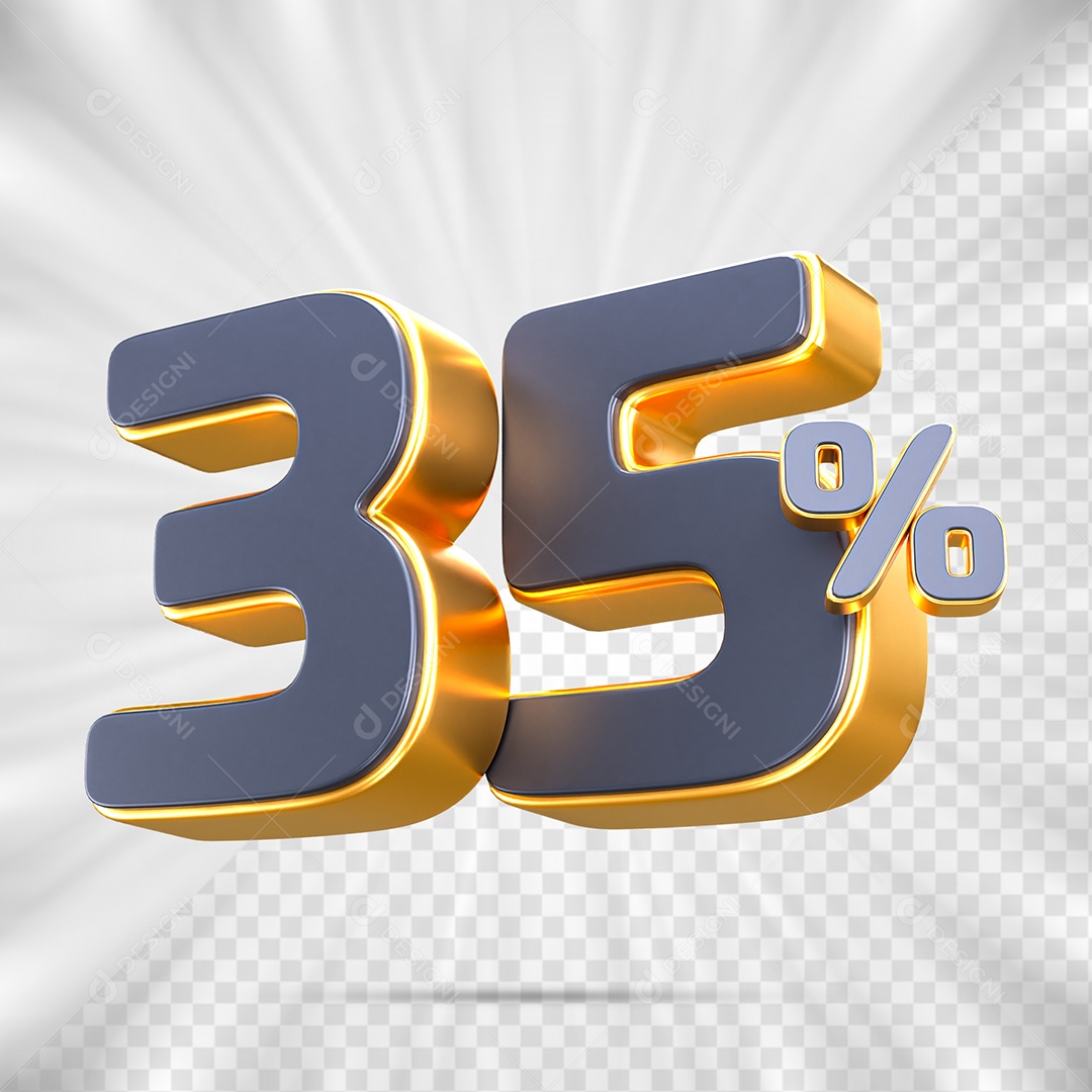 Número de Porcentagem 35% Elemento 3D para Composição PSD