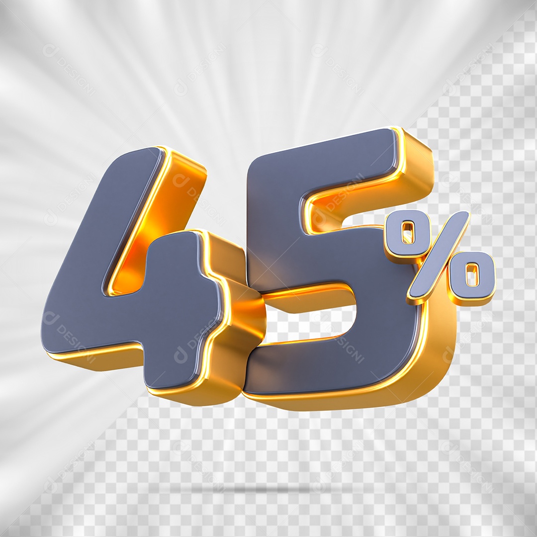 Número de Porcentagem 45% Elemento 3D para Composição PSD