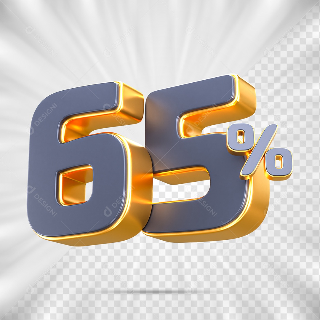 Número de Porcentagem 65% Elemento 3D para Composição PSD