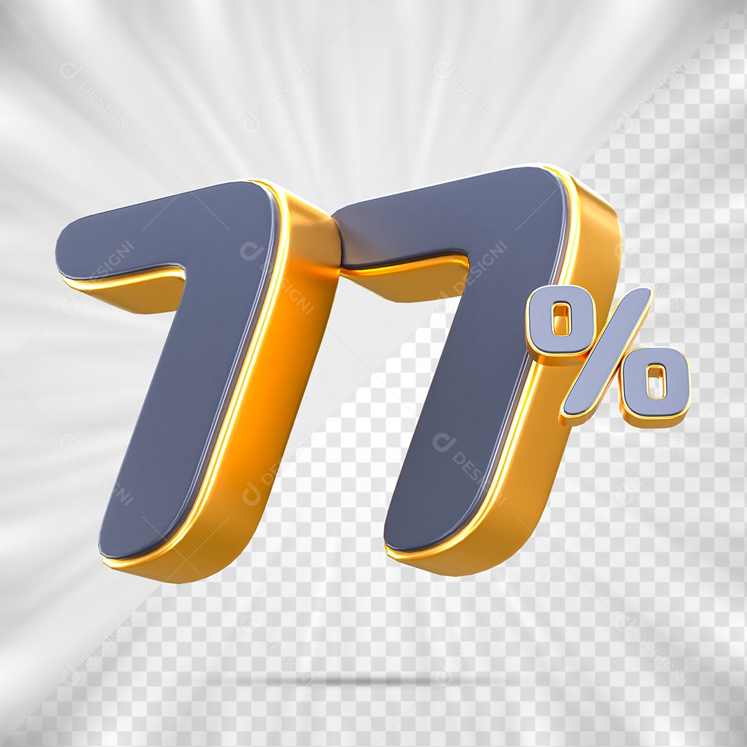 Número de Porcentagem 77% Elemento 3D para Composição PSD