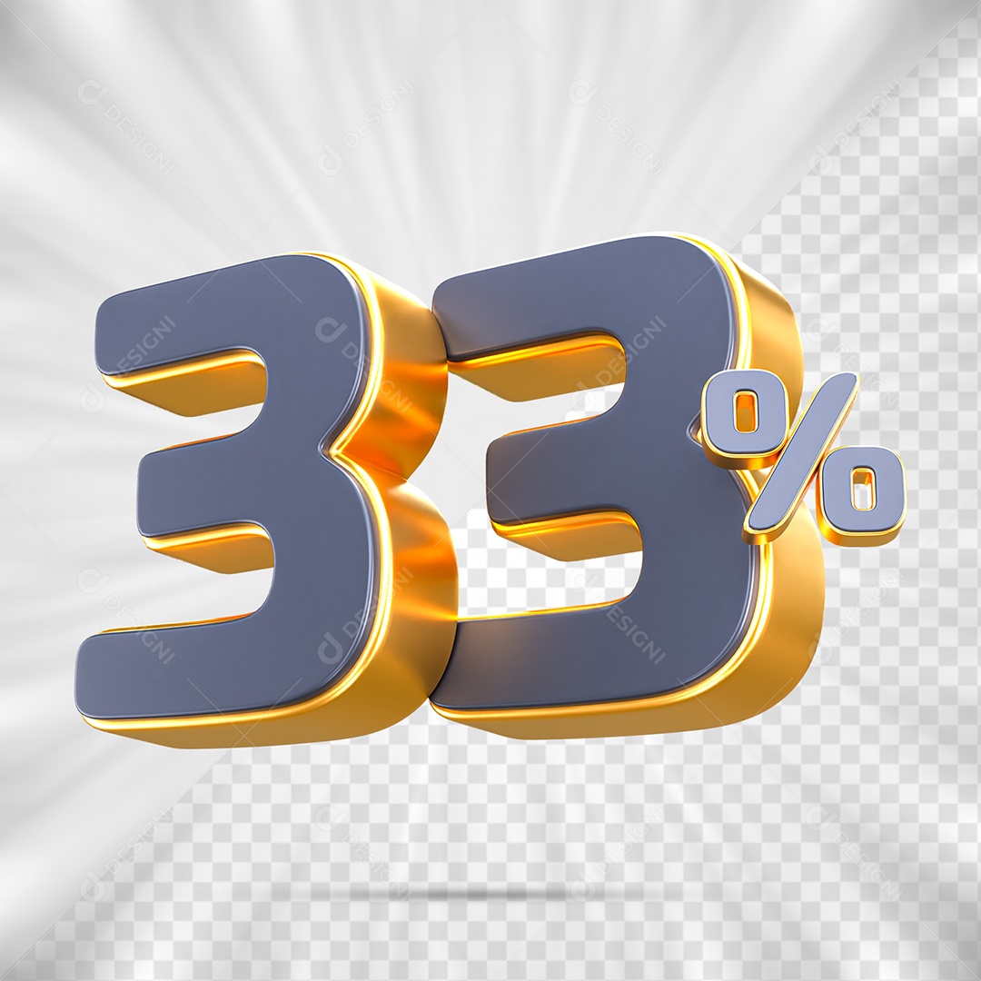 Número de Porcentagem 33% Elemento 3D para Composição PSD