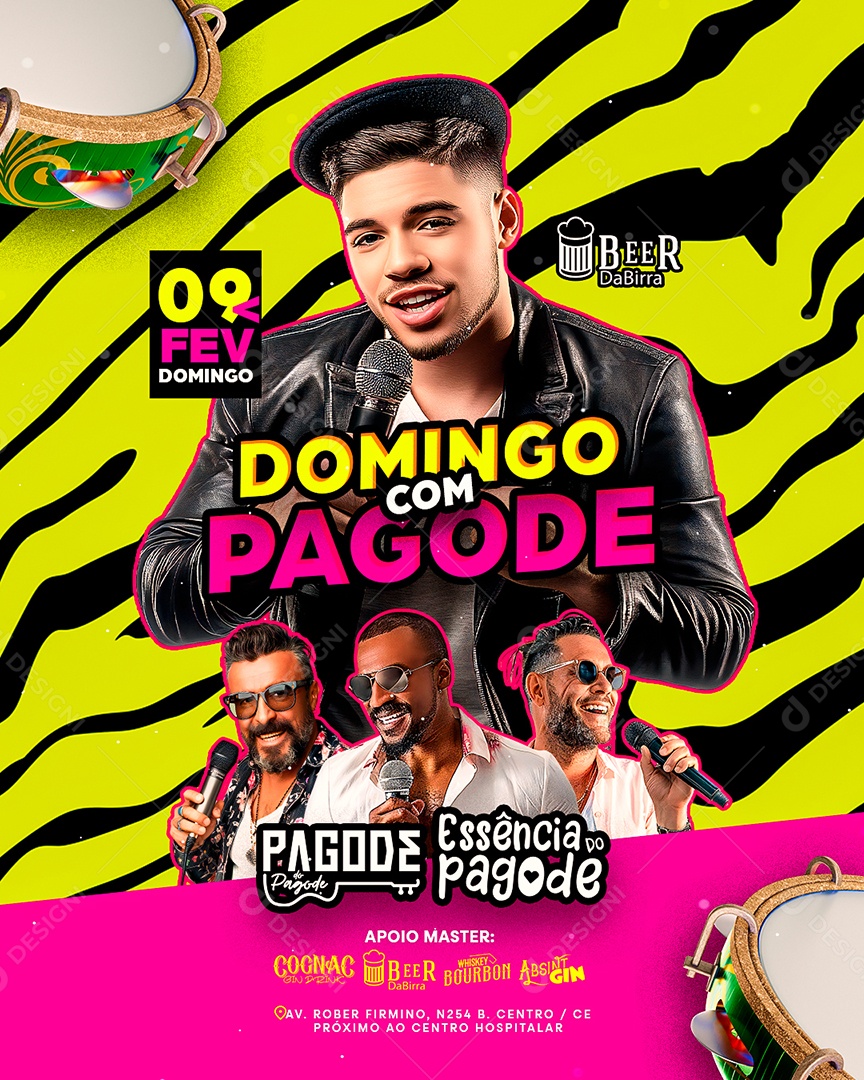 Flyer Domingo com Pagode Social Media PSD Editável