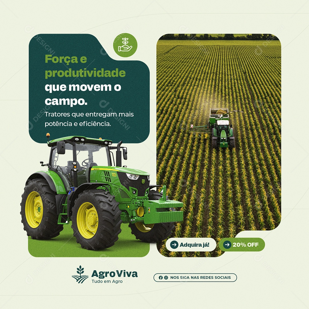 Agronegócio Força e Produtividade Que Movem o Campo Social Media PSD Editável